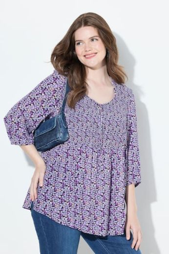 Moda za polnejše Bluza 3/4 rukava A kroja plus velikost, xxl, Ulla Popken in Johann Popken (JP1880)