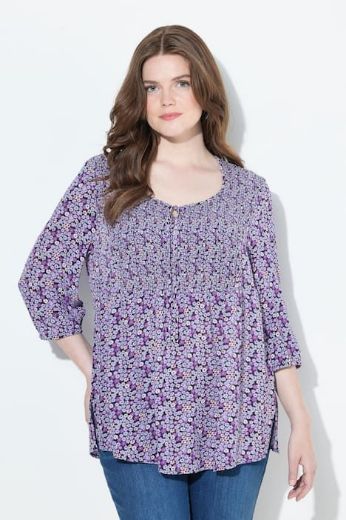 Moda za polnejše Bluza 3/4 rukava A kroja plus velikost, xxl, Ulla Popken in Johann Popken (JP1880)