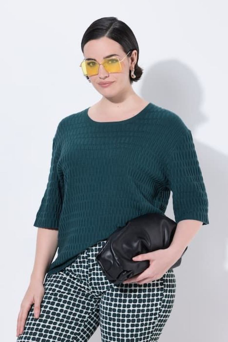 Moda za polnejše Pulover polu rukava plus velikost, xxl, Ulla Popken in Johann Popken (JP1880)