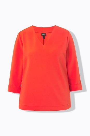 Moda za polnejše Majica 3/4 rukava V ovratnika plus velikost, xxl, Ulla Popken in Johann Popken (JP1880)