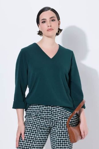 Moda za polnejše Majica 3/4 rukava V ovratnika plus velikost, xxl, Ulla Popken in Johann Popken (JP1880)
