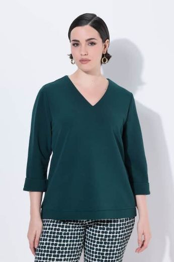 Moda za polnejše Majica 3/4 rukava V ovratnika plus velikost, xxl, Ulla Popken in Johann Popken (JP1880)