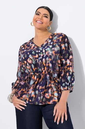 Moda za polnejše Bluza 3/4 rukava V ovratnika plus velikost, xxl, Ulla Popken in Johann Popken (JP1880)
