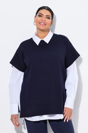 Moda za polnejše Pulover kratkih rukava šireg kroja plus velikost, xxl, Ulla Popken in Johann Popken (JP1880)