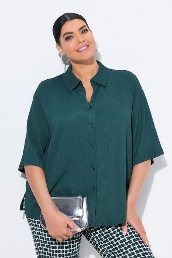 Moda za polnejše Bluza polu rukava na kopčanje plus velikost, xxl, Ulla Popken in Johann Popken (JP1880)