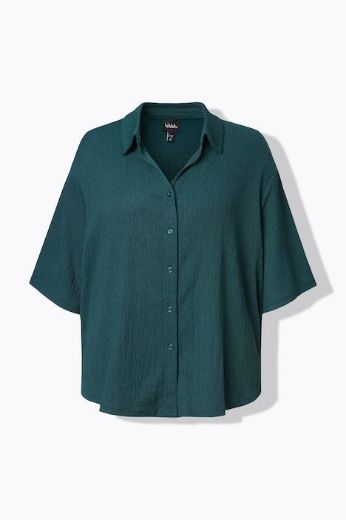 Moda za polnejše Bluza polu rukava na kopčanje plus velikost, xxl, Ulla Popken in Johann Popken (JP1880)