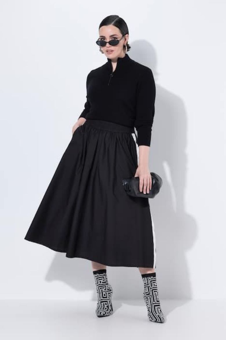 Moda za polnejše Suknja midi A kroja plus velikost, xxl, Ulla Popken in Johann Popken (JP1880)