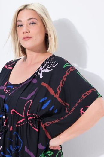 Moda za polnejše Kaftan kratkih rukava na vezanje plus velikost, xxl, Ulla Popken in Johann Popken (JP1880)