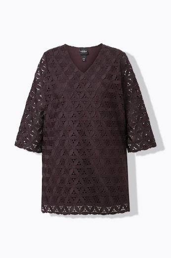 Moda za polnejše Tunika 3/4 rukava V ovratnika plus velikost, xxl, Ulla Popken in Johann Popken (JP1880)