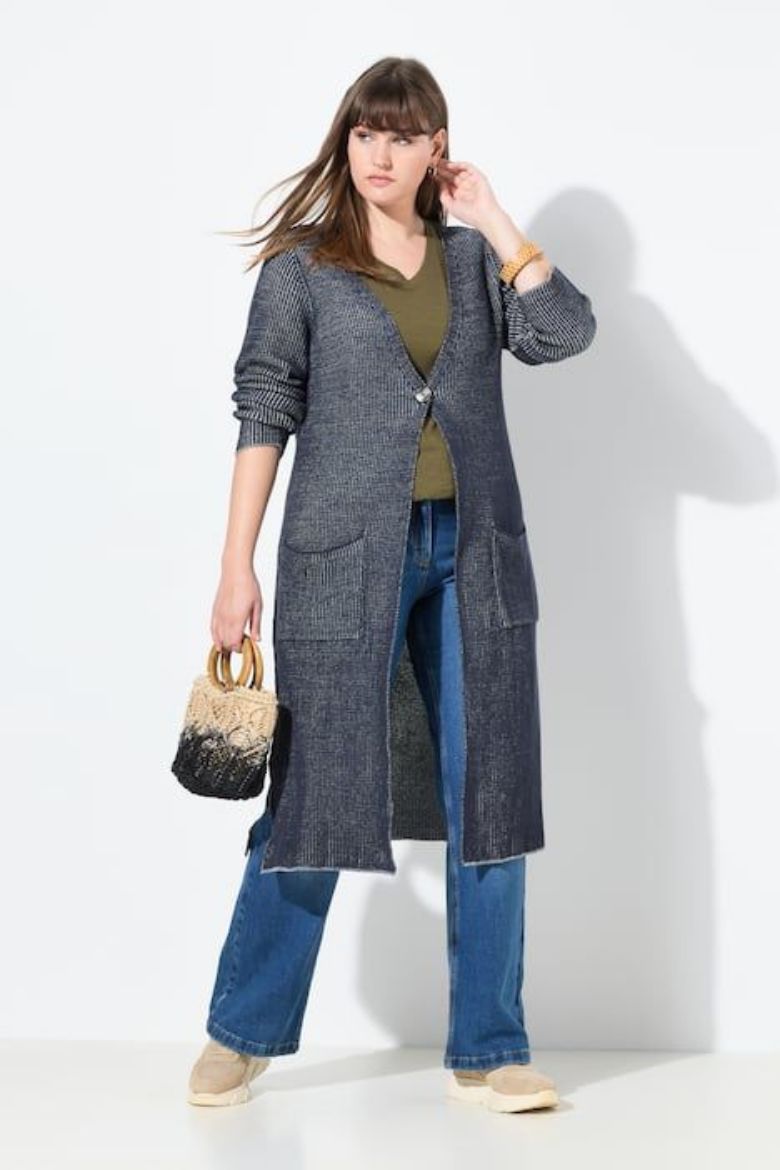 Moda za polnejše Kardigan dugih rukava dužeg kroja plus velikost, xxl, Ulla Popken in Johann Popken (JP1880)