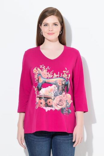 Moda za polnejše Majica 3/4 rukava V ovratnika plus velikost, xxl, Ulla Popken in Johann Popken (JP1880)