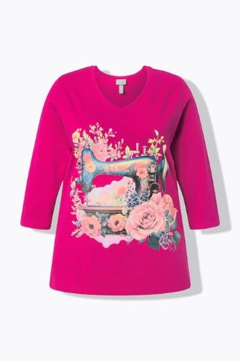 Moda za polnejše Majica 3/4 rukava V ovratnika plus velikost, xxl, Ulla Popken in Johann Popken (JP1880)