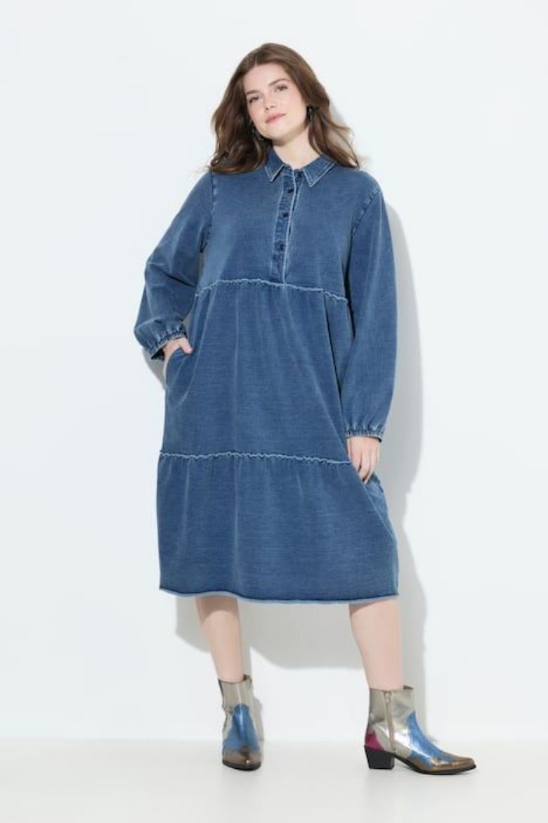 Moda za polnejše Haljina midi dugih rukava plus velikost, xxl, Ulla Popken in Johann Popken (JP1880)