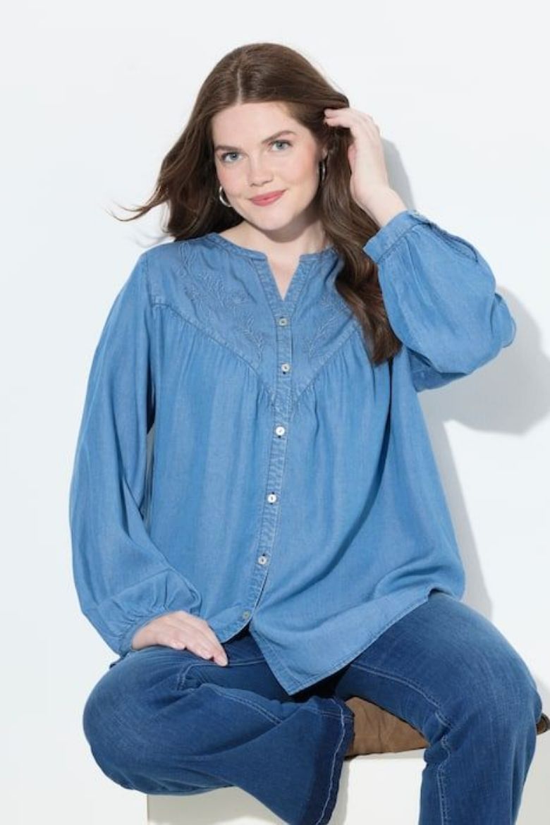 Moda za polnejše Bluza dugih rukava A kroja plus velikost, xxl, Ulla Popken in Johann Popken (JP1880)