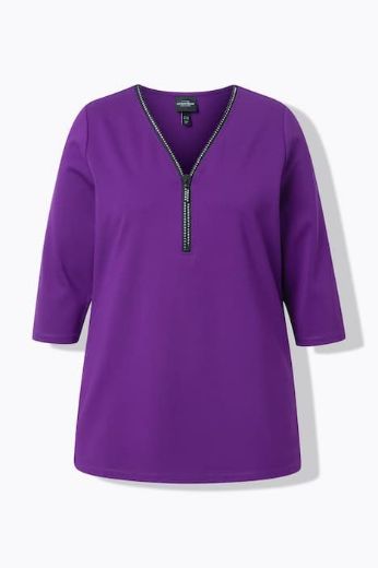 Moda za polnejše Majica 3/4 rukava A kroja plus velikost, xxl, Ulla Popken in Johann Popken (JP1880)