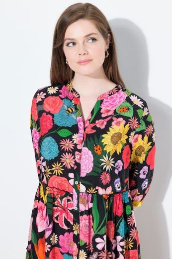 Moda za polnejše Haljina maxi na volane plus velikost, xxl, Ulla Popken in Johann Popken (JP1880)
