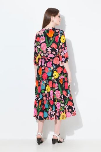 Moda za polnejše Haljina maxi na volane plus velikost, xxl, Ulla Popken in Johann Popken (JP1880)