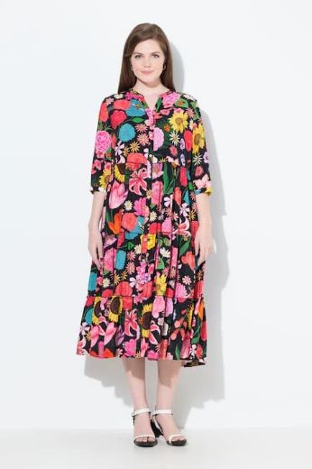Moda za polnejše Haljina maxi na volane plus velikost, xxl, Ulla Popken in Johann Popken (JP1880)