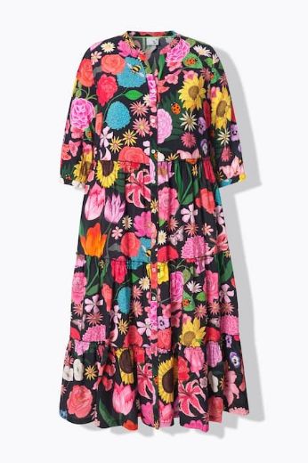 Moda za polnejše Haljina maxi na volane plus velikost, xxl, Ulla Popken in Johann Popken (JP1880)