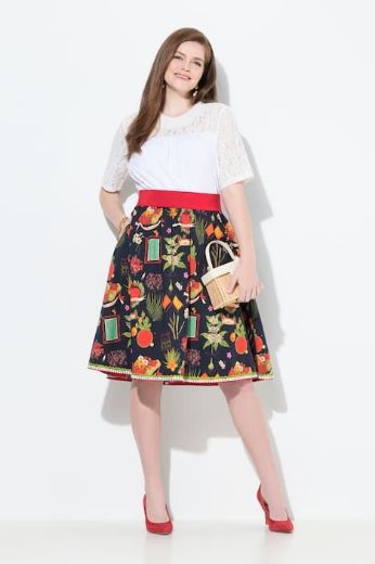 Moda za polnejše Suknja A kroja plus velikost, xxl, Ulla Popken in Johann Popken (JP1880)