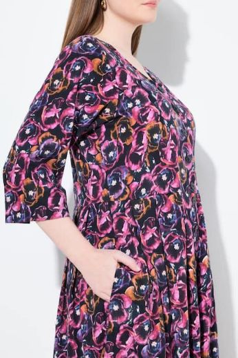 Moda za polnejše Haljina maxi 3/4 rukava plus velikost, xxl, Ulla Popken in Johann Popken (JP1880)