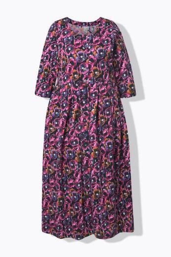 Moda za polnejše Haljina maxi 3/4 rukava plus velikost, xxl, Ulla Popken in Johann Popken (JP1880)