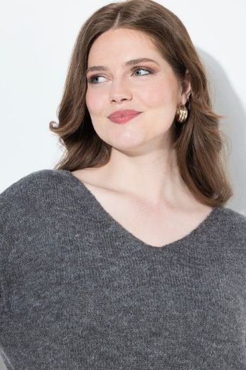 Moda za polnejše Pulover dugih rukava V ovratnika plus velikost, xxl, Ulla Popken in Johann Popken (JP1880)