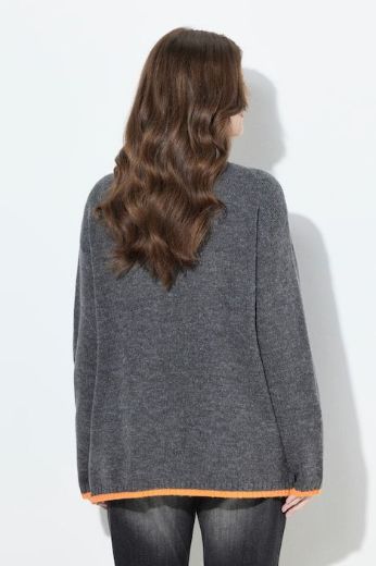 Moda za polnejše Pulover dugih rukava V ovratnika plus velikost, xxl, Ulla Popken in Johann Popken (JP1880)