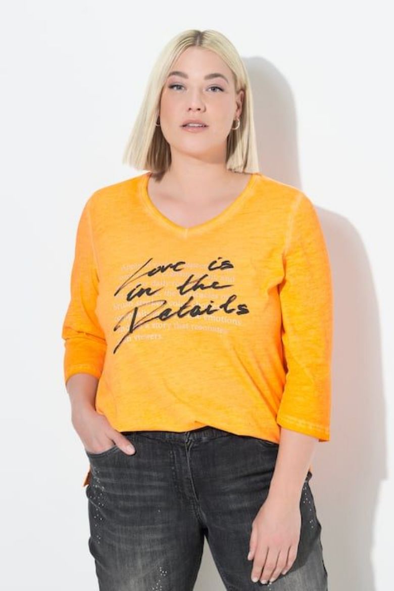 Moda za polnejše Majica 3/4 rukava V ovratnika plus velikost, xxl, Ulla Popken in Johann Popken (JP1880)