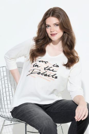 Moda za polnejše Majica 3/4 rukava V ovratnika plus velikost, xxl, Ulla Popken in Johann Popken (JP1880)