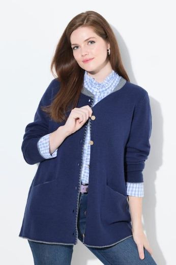 Moda za polnejše Kardigan na kopčanja plus velikost, xxl, Ulla Popken in Johann Popken (JP1880)