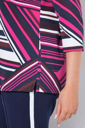 Moda za polnejše Majica s 3/4 rukavima V izreza plus velikost, xxl, Ulla Popken in Johann Popken (JP1880)