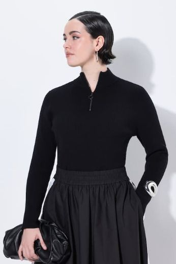 Moda za polnejše Pulover dugih rukava s polu patentnim zatvaračem plus velikost, xxl, Ulla Popken in Johann Popken (JP1880)