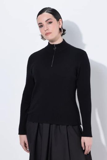 Moda za polnejše Pulover dugih rukava s polu patentnim zatvaračem plus velikost, xxl, Ulla Popken in Johann Popken (JP1880)