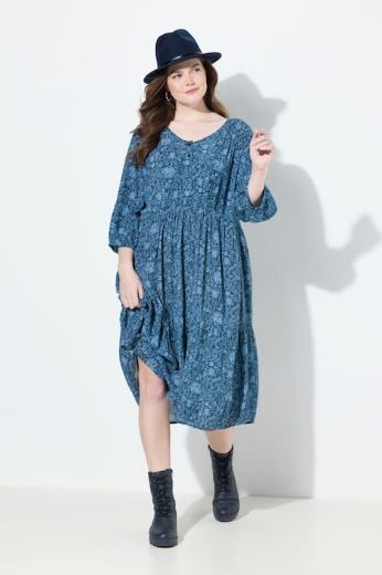 Moda za polnejše Haljina 3/4 rukava A kroja plus velikost, xxl, Ulla Popken in Johann Popken (JP1880)