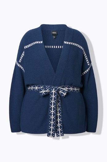 Moda za polnejše Kardigan dugih rukava na vezanje plus velikost, xxl, Ulla Popken in Johann Popken (JP1880)