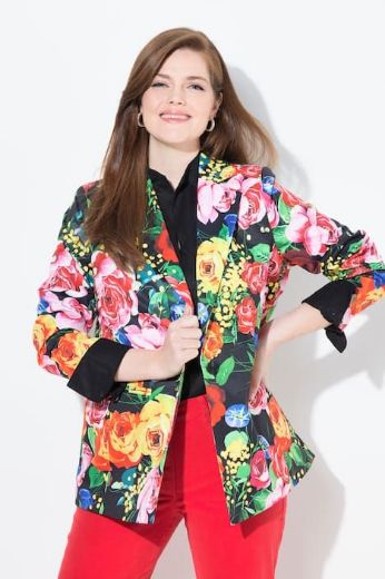 Moda za polnejše Sako lagani cvjetnog printa plus velikost, xxl, Ulla Popken in Johann Popken (JP1880)