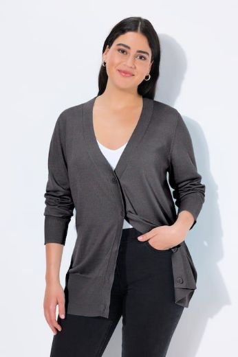 Moda za polnejše Kardigan klasični V ovratnik plus velikost, xxl, Ulla Popken in Johann Popken (JP1880)