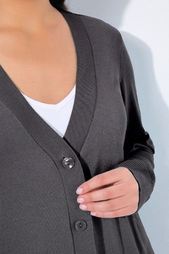 Moda za polnejše Kardigan klasični V ovratnik plus velikost, xxl, Ulla Popken in Johann Popken (JP1880)