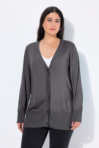 Moda za polnejše Kardigan klasični V ovratnik plus velikost, xxl, Ulla Popken in Johann Popken (JP1880)