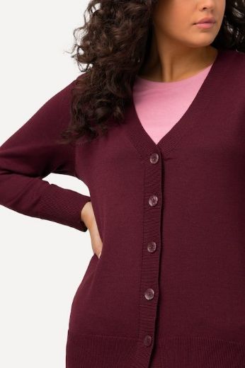 Moda za polnejše Kardigan klasični V ovratnik plus velikost, xxl, Ulla Popken in Johann Popken (JP1880)