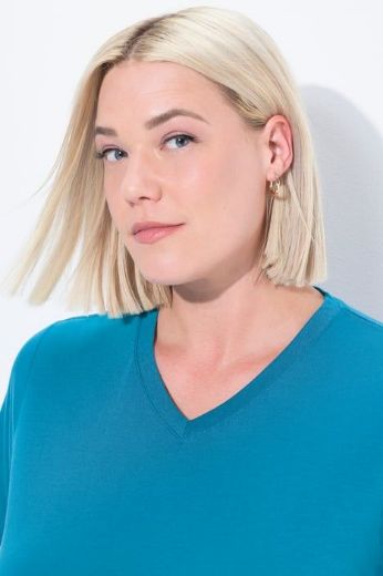 Moda za polnejše Majica funkcionalna V ovratnik plus velikost, xxl, Ulla Popken in Johann Popken (JP1880)