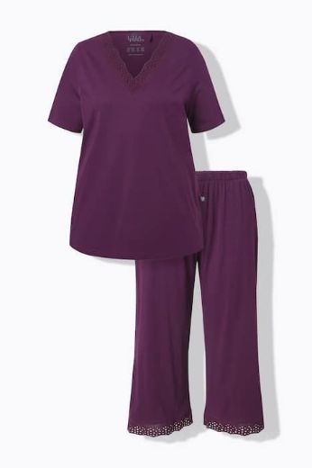 Moda za polnejše Pidžama kratkih rukava i ukrasnom čipkom na obrubima plus velikost, xxl, Ulla Popken in Johann Popken (JP1880)