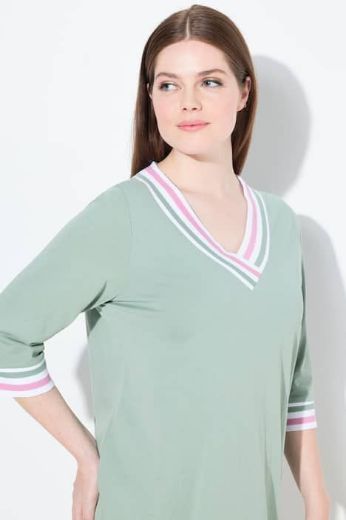 Moda za polnejše Spavaćica s V izrezom na pruge plus velikost, xxl, Ulla Popken in Johann Popken (JP1880)