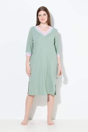 Moda za polnejše Spavaćica s V izrezom na pruge plus velikost, xxl, Ulla Popken in Johann Popken (JP1880)