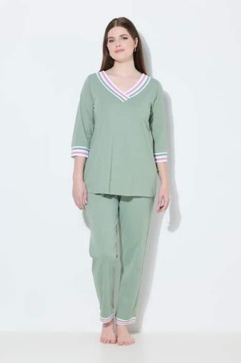 Moda za polnejše Pidžama 3/4 rukava i dugih nogavica plus velikost, xxl, Ulla Popken in Johann Popken (JP1880)