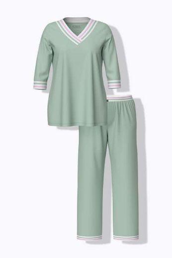 Moda za polnejše Pidžama 3/4 rukava i dugih nogavica plus velikost, xxl, Ulla Popken in Johann Popken (JP1880)