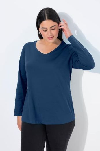 Moda za polnejše Majica dugih rukava V ovratnika plus velikost, xxl, Ulla Popken in Johann Popken (JP1880)