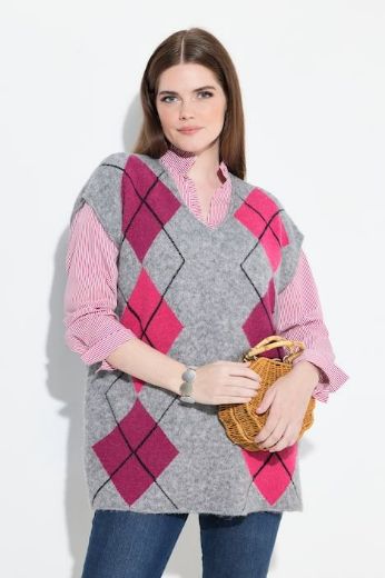 Moda za polnejše Prsluk pleteni V ovratnika plus velikost, xxl, Ulla Popken in Johann Popken (JP1880)