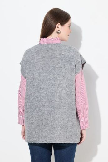 Moda za polnejše Prsluk pleteni V ovratnika plus velikost, xxl, Ulla Popken in Johann Popken (JP1880)